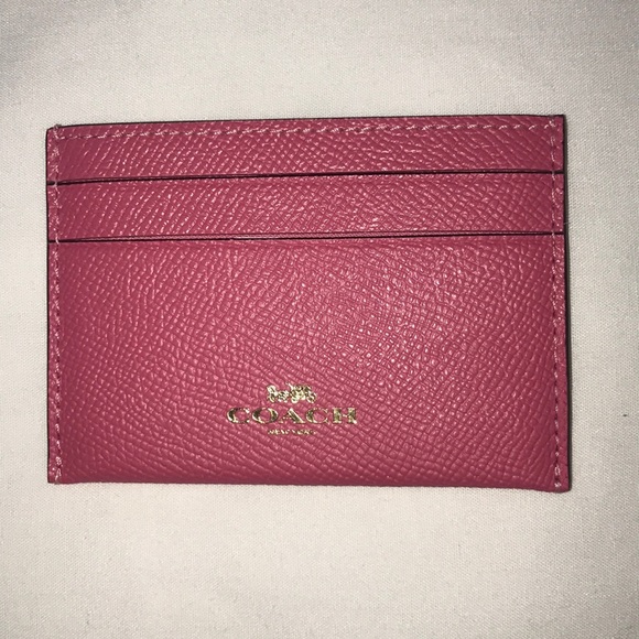 Coach Accessories - Coach Pink Ruby Flat Card Case (F57312)